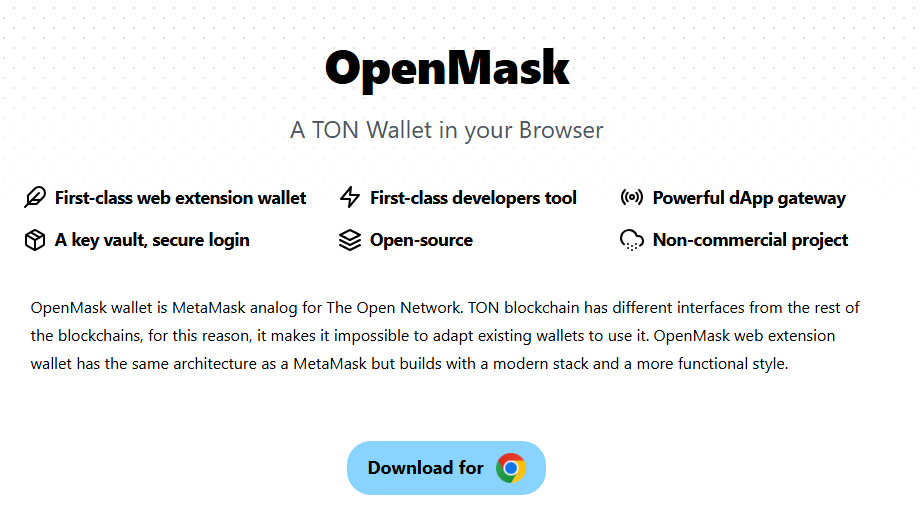 Screenshot of OpenMask Website